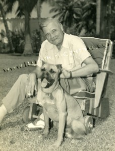 Babe Ruth With the Family Dog