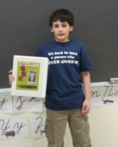 Fan displays his Babe Ruth report and Inspirations Tshirt