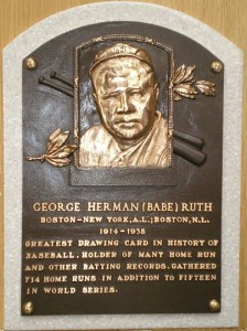 Ruth Hall of Fame Plaque