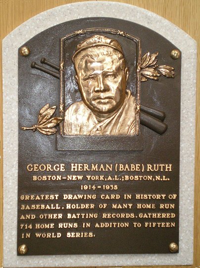 Babe Ruth's Hall of Fame Plaque on Tour Babe Ruth Central