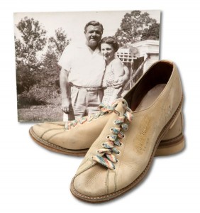 Babe Ruth signed bowling shoes