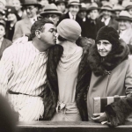 Babe Ruth and Claire Kissing at a Game