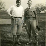 Babe Ruth Posing on Golf Course With a Friend