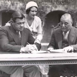 Babe Ruth and Colonel Ruppert Signing a Contract