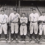 Babe Ruth, Waite Hoyt, Bob Meusel, Miller Huggins