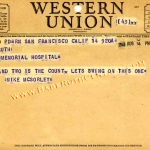 Mike McSorley Telegram to Claire Ruth