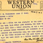 Walter Trumbull Telegram to Claire Ruth